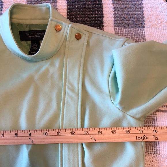 Tommy Hilfiger Womens Jacket Sz 8 Green Wool Blend Classic Special Edition Zip - Picture 10 of 11